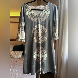 Before + Again Tunic Dress – Neutral Print – Size Large